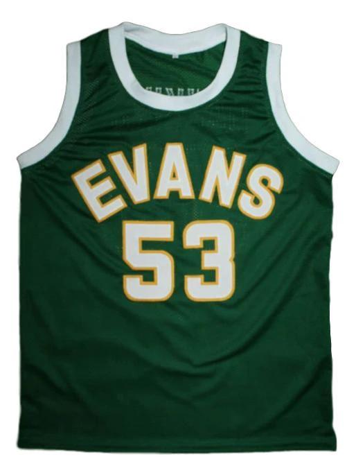 Darryl Dawkins Jersey #53 Evans High School Basketball Sewn Green by My store basketball