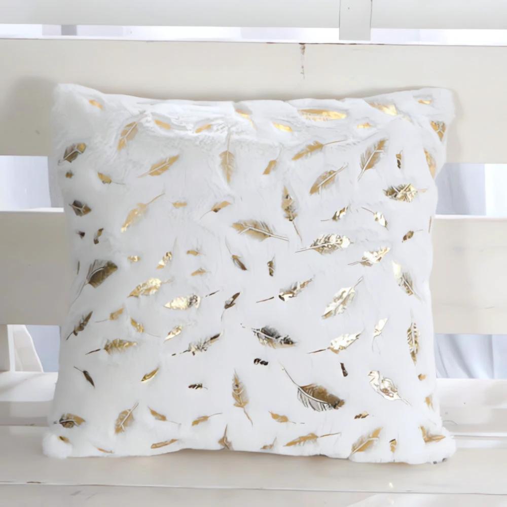 Golden Leaf Velvet Cushion Covers by Casa & Beyond