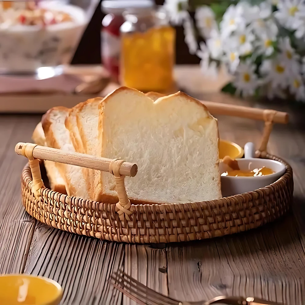 Handcrafted Rattan Serving Tray by Casa & Beyond