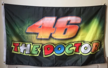 VALENTINO ROSSI 46 Flag 46 The Doctor Flag-3x5 FT Banner-100% polyester by flagsshop