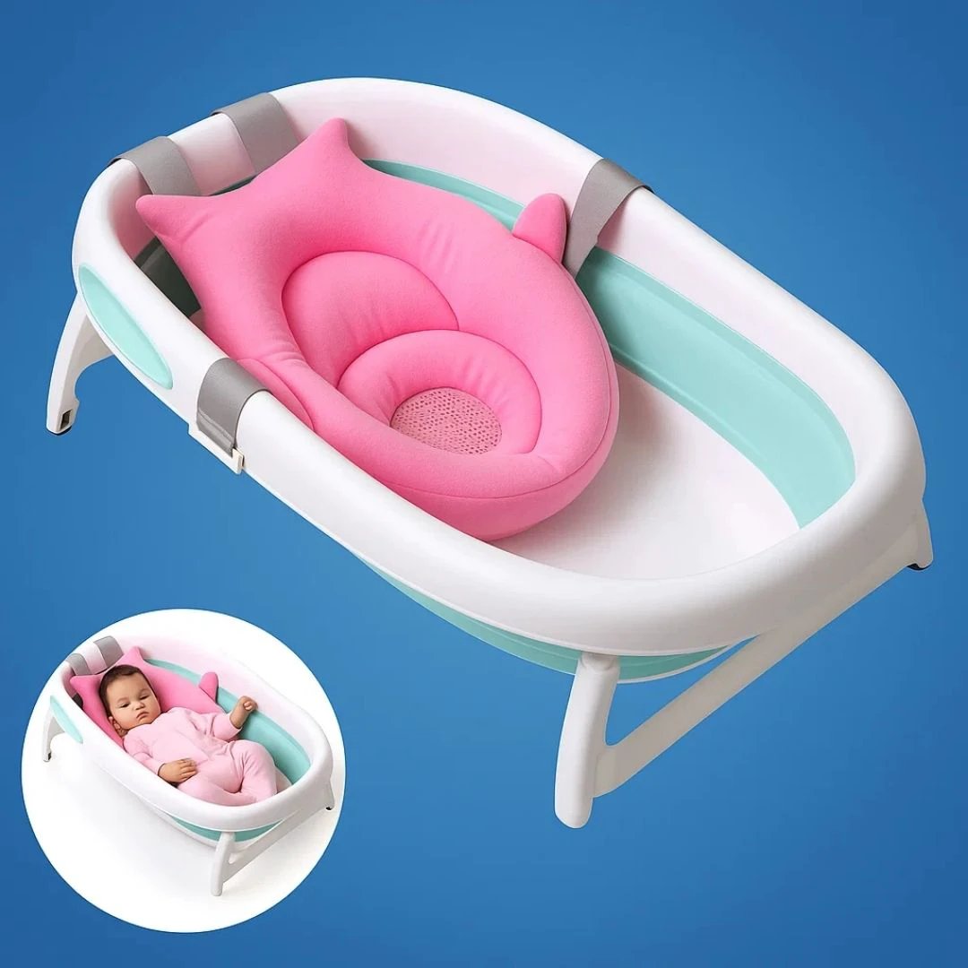 AquaNest | Baby Bath Support – Non-Slip Cushion – Quick-Drying Fabric – Newborn Safety Bowlift by Bowlift