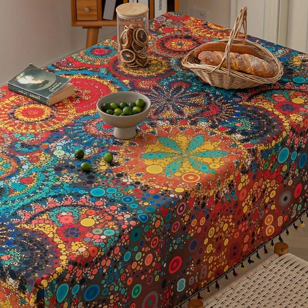 Hypno Bloom Tassel Tablecloth by Casa & Beyond
