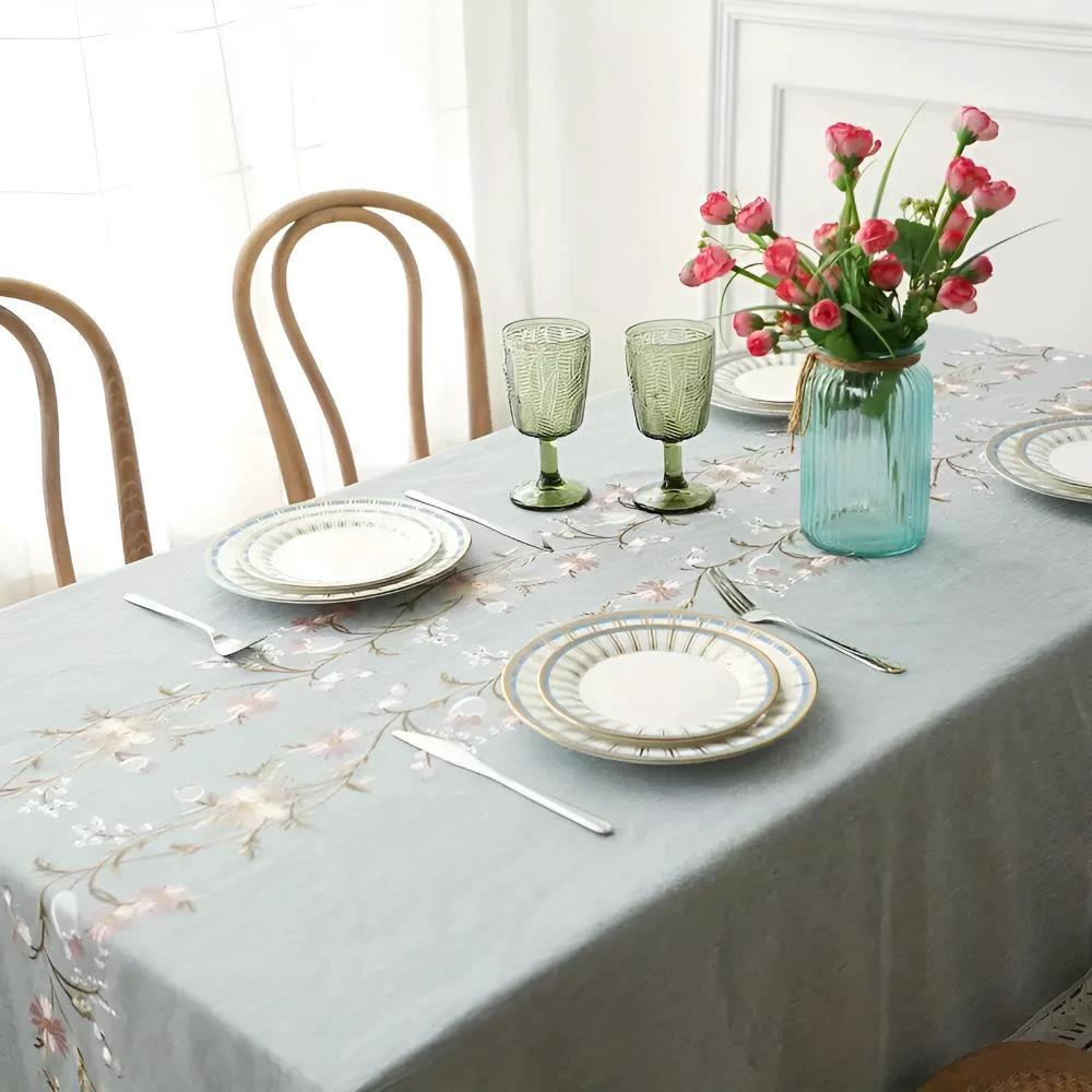 Blossom Weave Elegance Tablecloth by Casa & Beyond