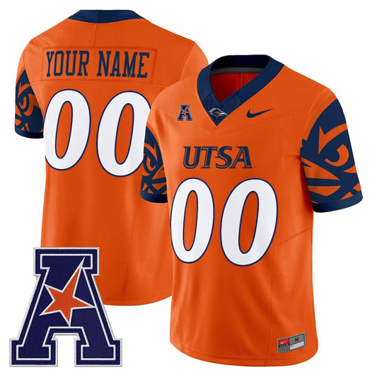 Custom UTSA Roadrunners Jersey 2025 Vapor Limited V2 Stitched Orange by My Store NCAA Football Jerseys