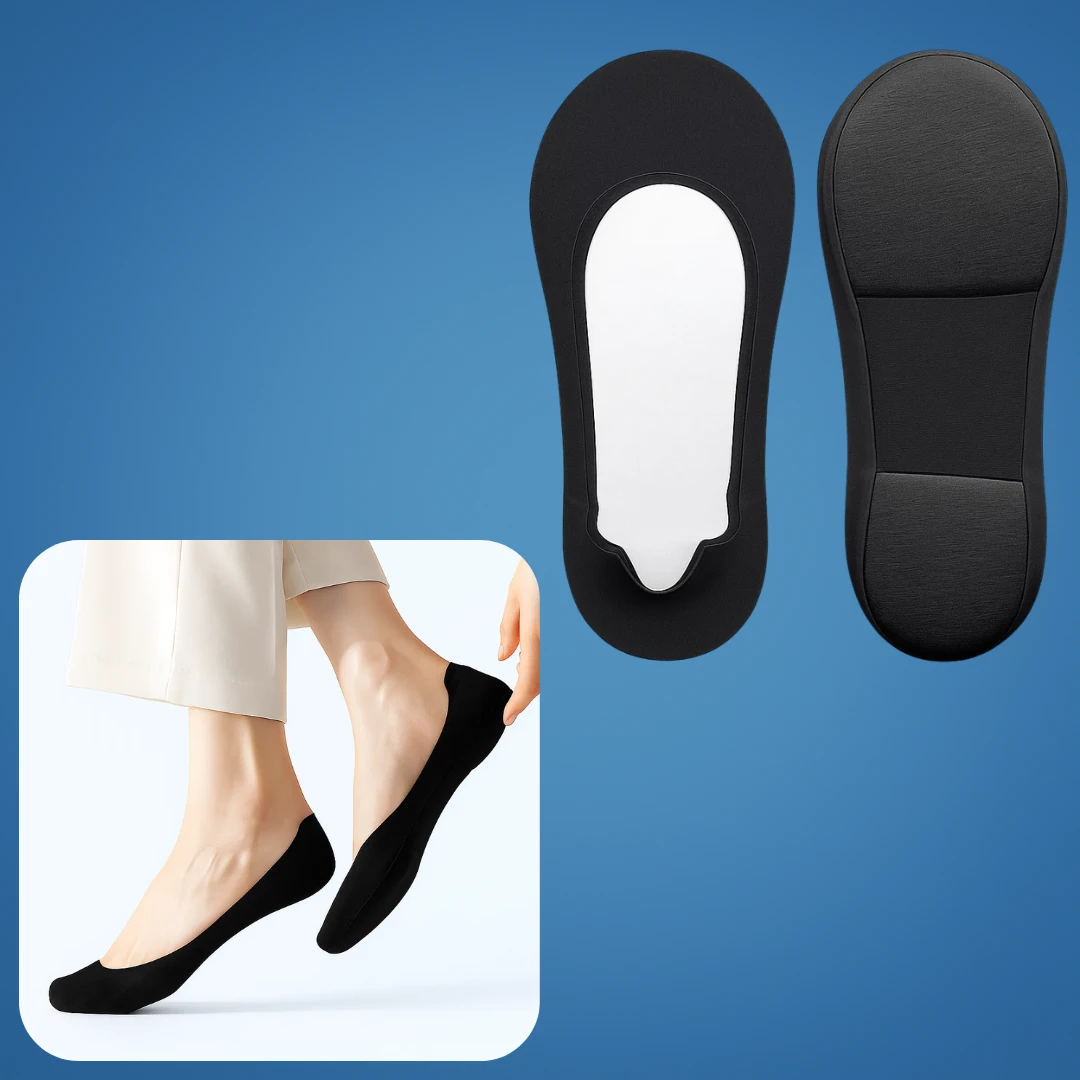 Show Padded Socks – Shock Absorbing Comfort – Breathable Cotton Cushion – Anti-Slip Heel – Women All-Day Walking Relief Bowlift by Bowlift