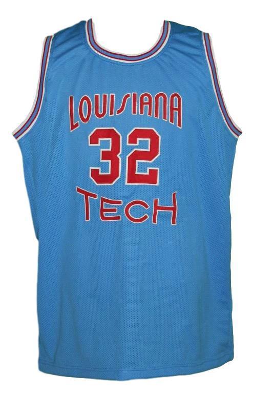 Karl Malone Jersey #32 Louisiana Tech College Basketball Sewn Light Blue by My store basketball