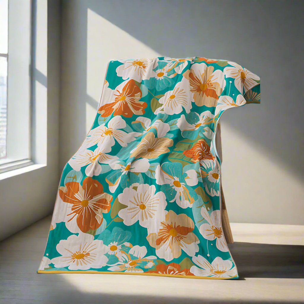 Vibrant Petals Gauze Bath Towel by Casa & Beyond