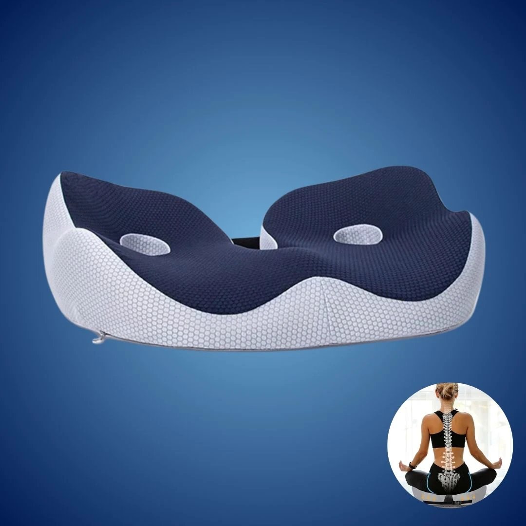 SitSmart Adjustable Memory Foam Sit Bone Relief | Seat Cushion for Tailbone Pressure Pain - Posture Support in Office Chairs Bowlift by Bowlift