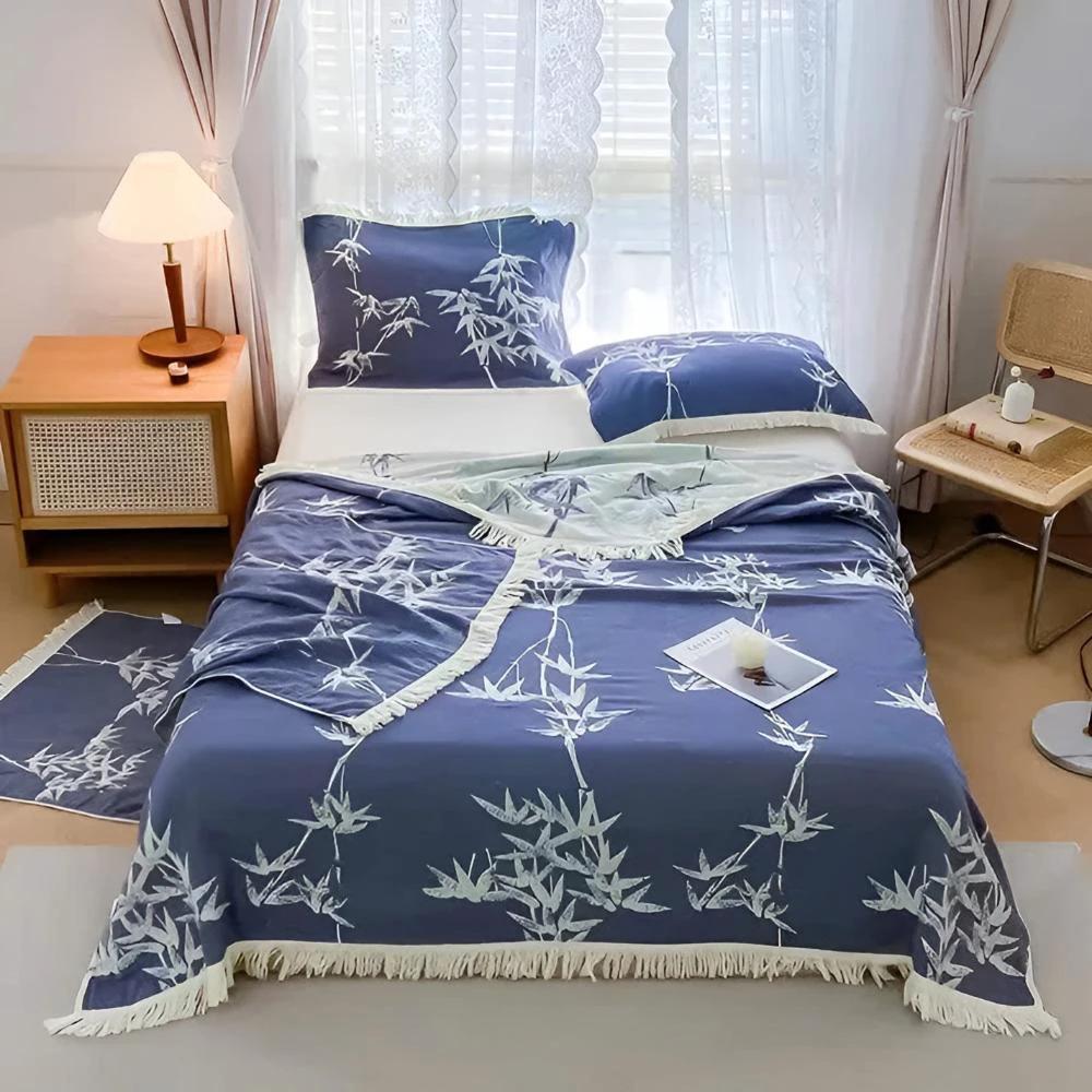 Bamboo Cotton Reversible Jacquard Throw by Casa & Beyond