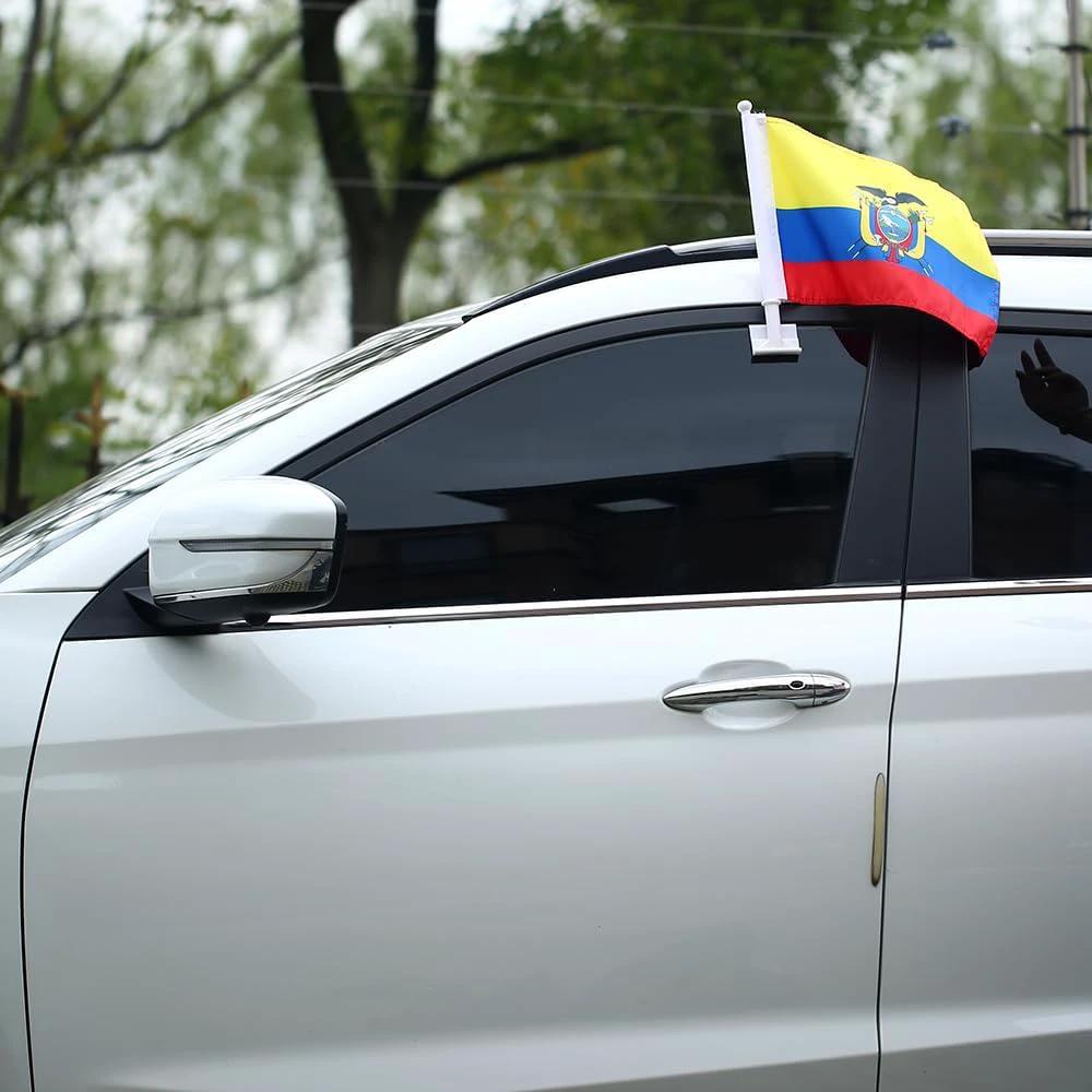 Car Window Flag of Grenada 11X18 Inch(28x46cm) 100% Polyester, Strong White Flagpole by flagsshop