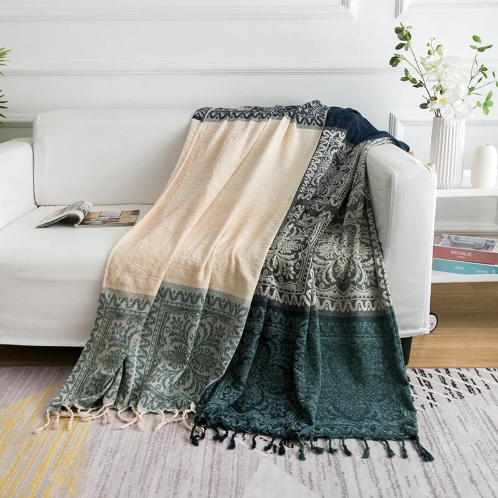 Floral Tassel Knit Bohemian Blanket by Casa & Beyond