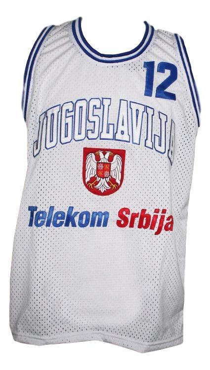 Vlade Divac Jersey #12 Jugoslavija Yugoslavia Basketball New Sewn White by My store basketball