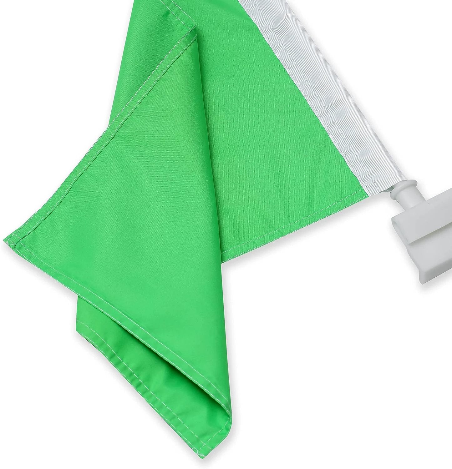 Pure Green Color flag Car Window Flag of Green 11X18 Inch(28x46cm) 100% Polyester, Strong White Flagpole by flagsshop