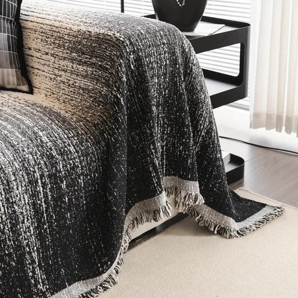 Neutral Tone Chenille Sofa Cover by Casa & Beyond