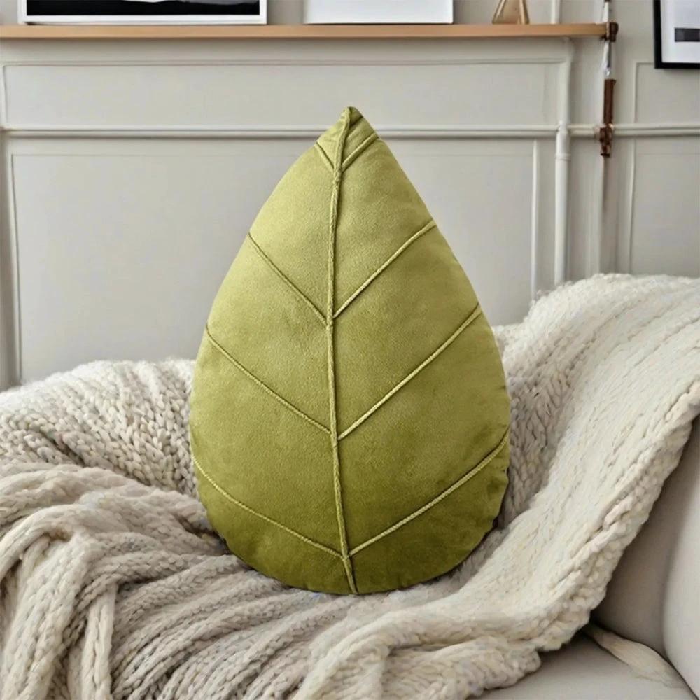 Verdant Flourish Leaf Shaped Cushion by Casa & Beyond