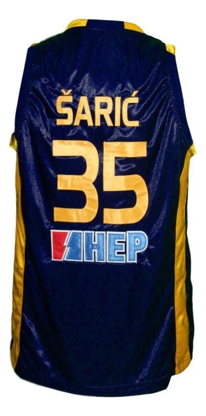Dario Saric Jersey #35 KK Zagreb Croatia Basketball New Sewn Navy Blue by My store basketball