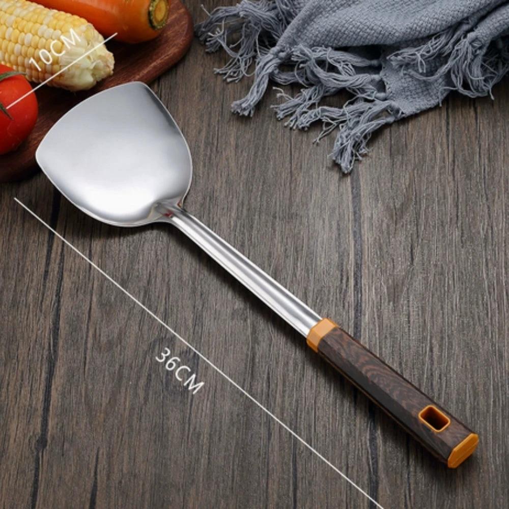Wood Grain Stainless Steel Utensils | 6pcs Set by Casa & Beyond