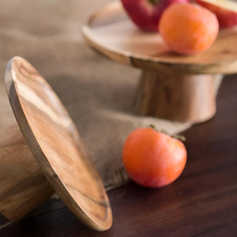 High Stand Wooden Cake Plate by Casa & Beyond