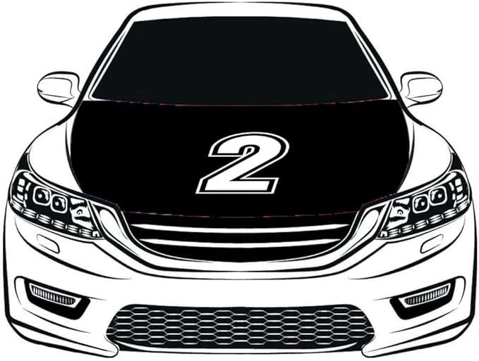 Number Car Hood Cover Flag ,Engine Flag ,3.3X5ft/6X7FT, 100% Polyester Elastic Fabrics Can be Washed Suitable for large SUV and Pickup Trucks by flagsshop