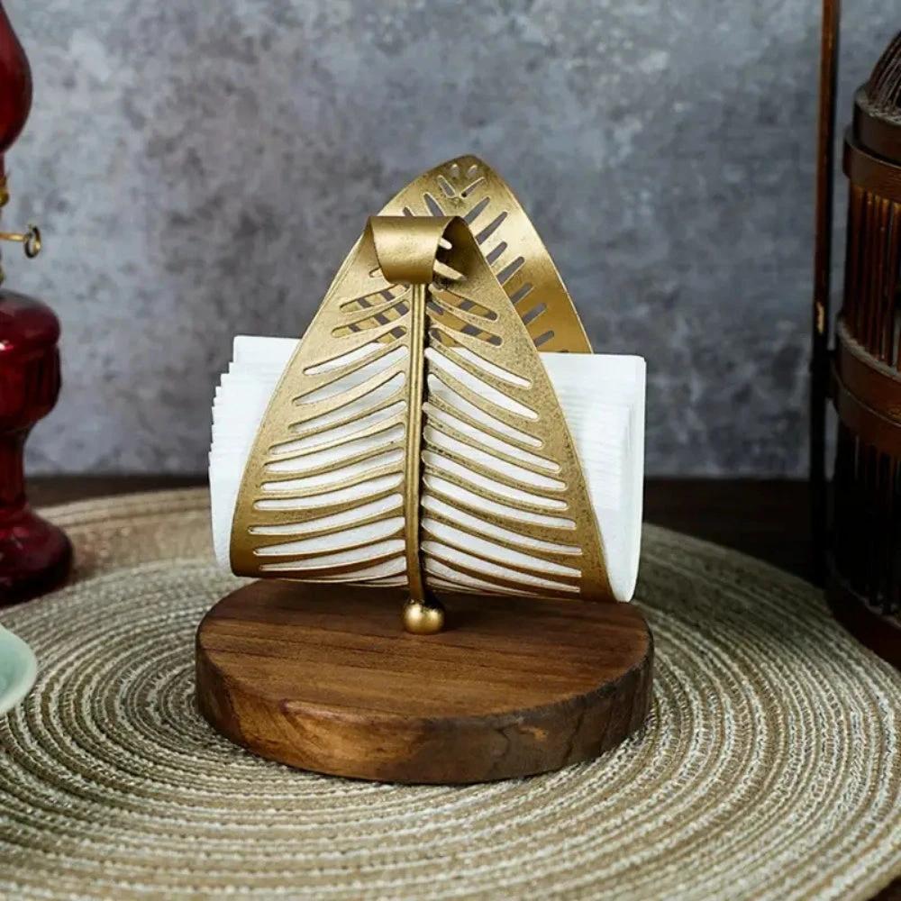 Iron Leaf Shape Tissue Holder by Casa & Beyond