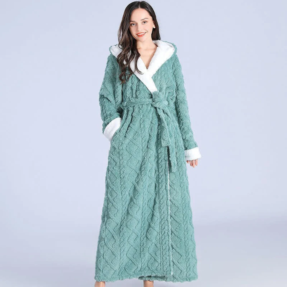 Plush Long Hooded Robe by Casa & Beyond