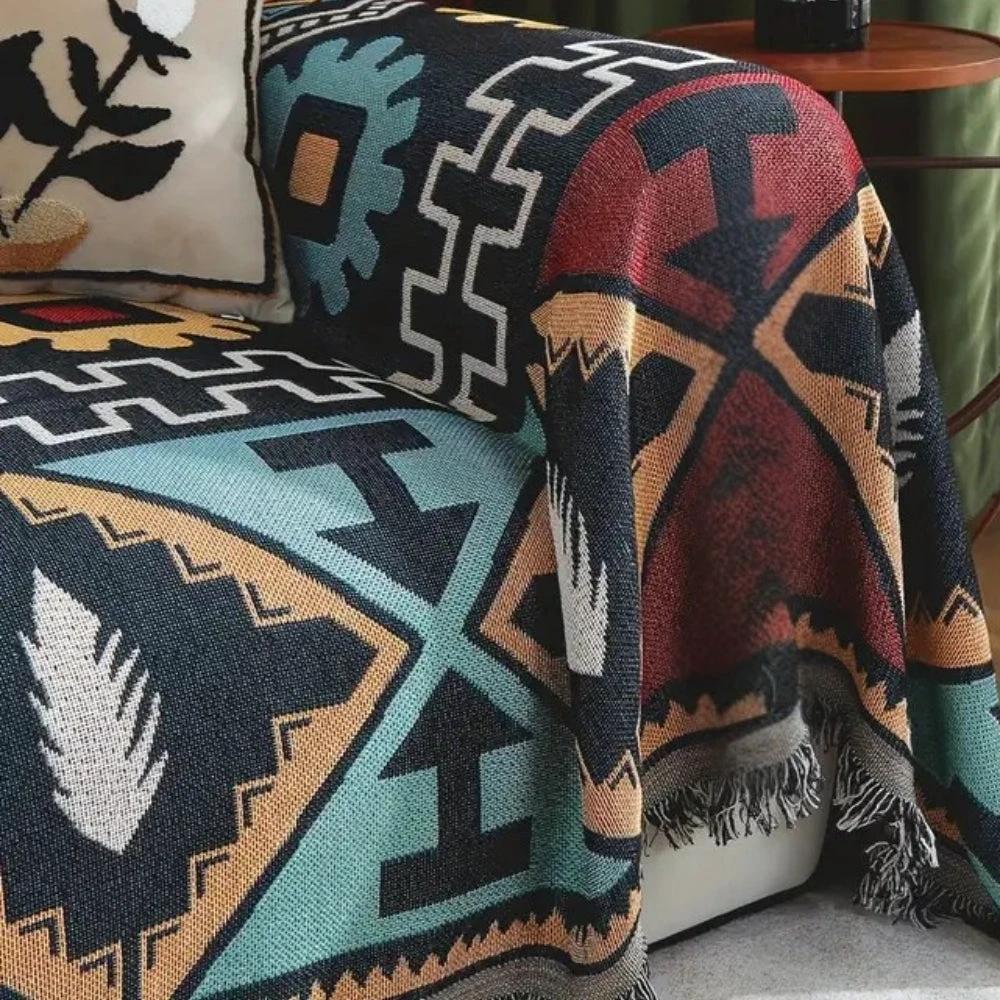 Aztec Geometric Pattern Sofa Cover by Casa & Beyond