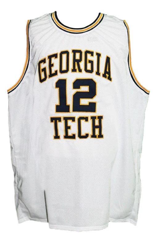Kenny Anderson Jersey #12 Georgia Tech College Basketball Sewn White by My store basketball