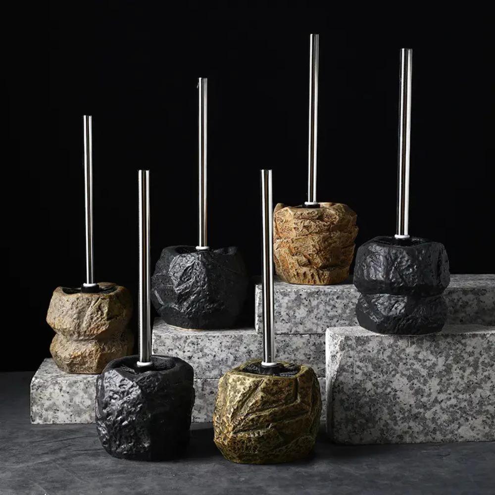 Retro Stone Ceramic Toilet Brush by Casa & Beyond