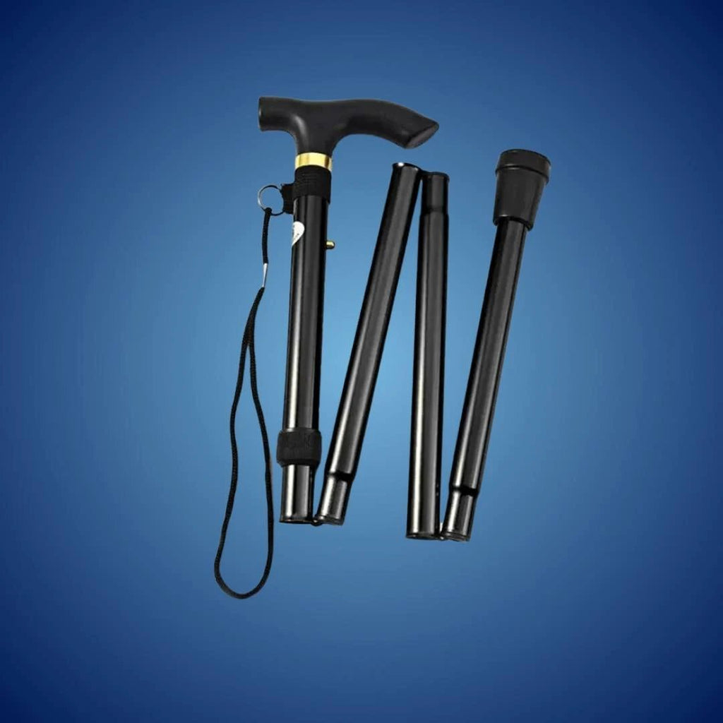 StrideAid Folding Telescopic Walking Stick | Adjustable Cane - Ergonomic Handle - Non-Slip Tip for Mobility Support Bowlift by Bowlift