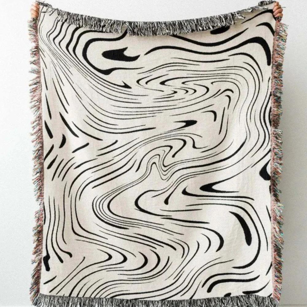 Marble Woven Throw Blanket by Casa & Beyond