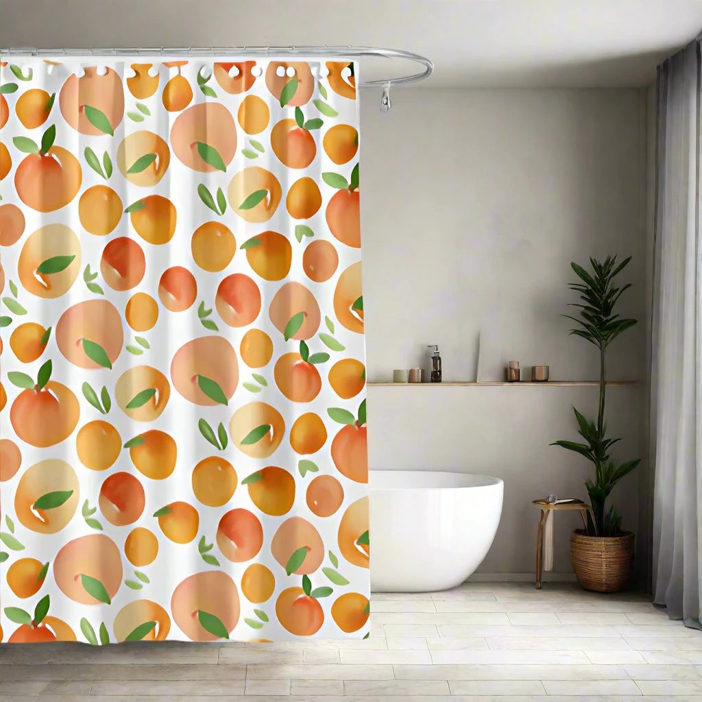 Sunny Oranges Bath Curtain by Casa & Beyond