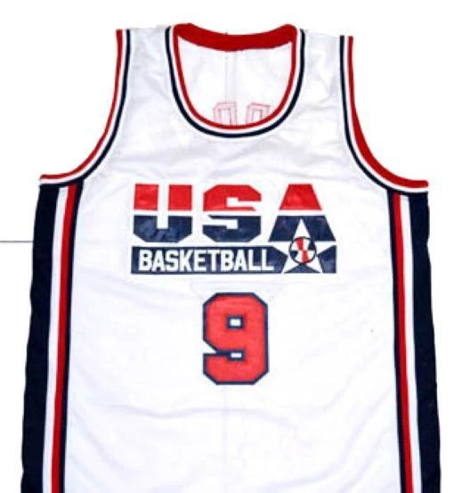 Michael Jordan Jersey #9 Team USA Basketball White by My store basketball