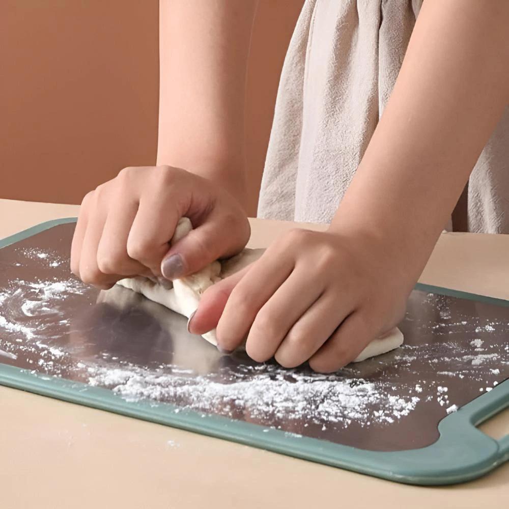 Stylish Double-Sided Stainless Steel Chopping Board by Casa & Beyond