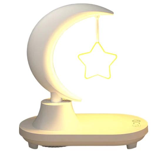 Moonsphere wireless LED lamp with Bluetooth speaker and charger Bowlift by Bowlift