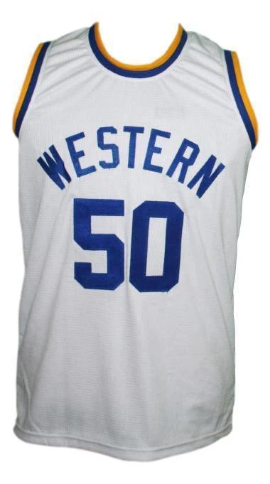 Neon Boudeaux Jersey #50 Western Blue Chips Movie Basketball White by My store basketball