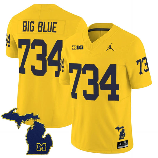 Big Blue Jersey #734 Michigan Wolverines 2025 Limited V2 Stitched Maize by My Store NCAA Football Jerseys