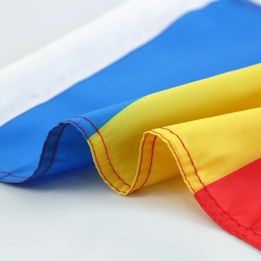Car Window Flag of Romania 11X18 Inch(28x46cm) 100% Polyester, Strong White Flagpole by flagsshop