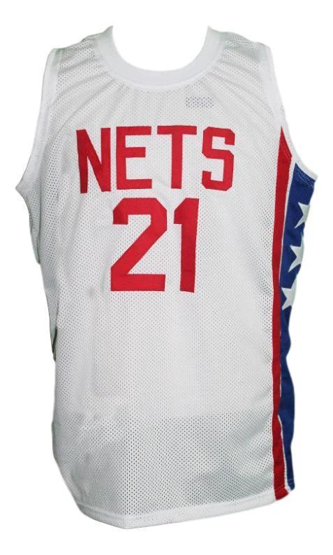 Tim Bassett Jersey #21 New York Nets Aba Retro Basketball White (Copy) by My store basketball