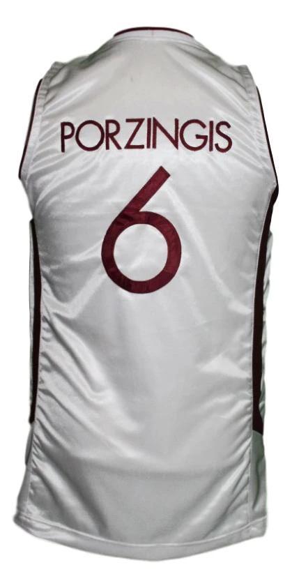 Kristaps Porzingis Jersey #6 Team Latvia Basketball White by My store basketball