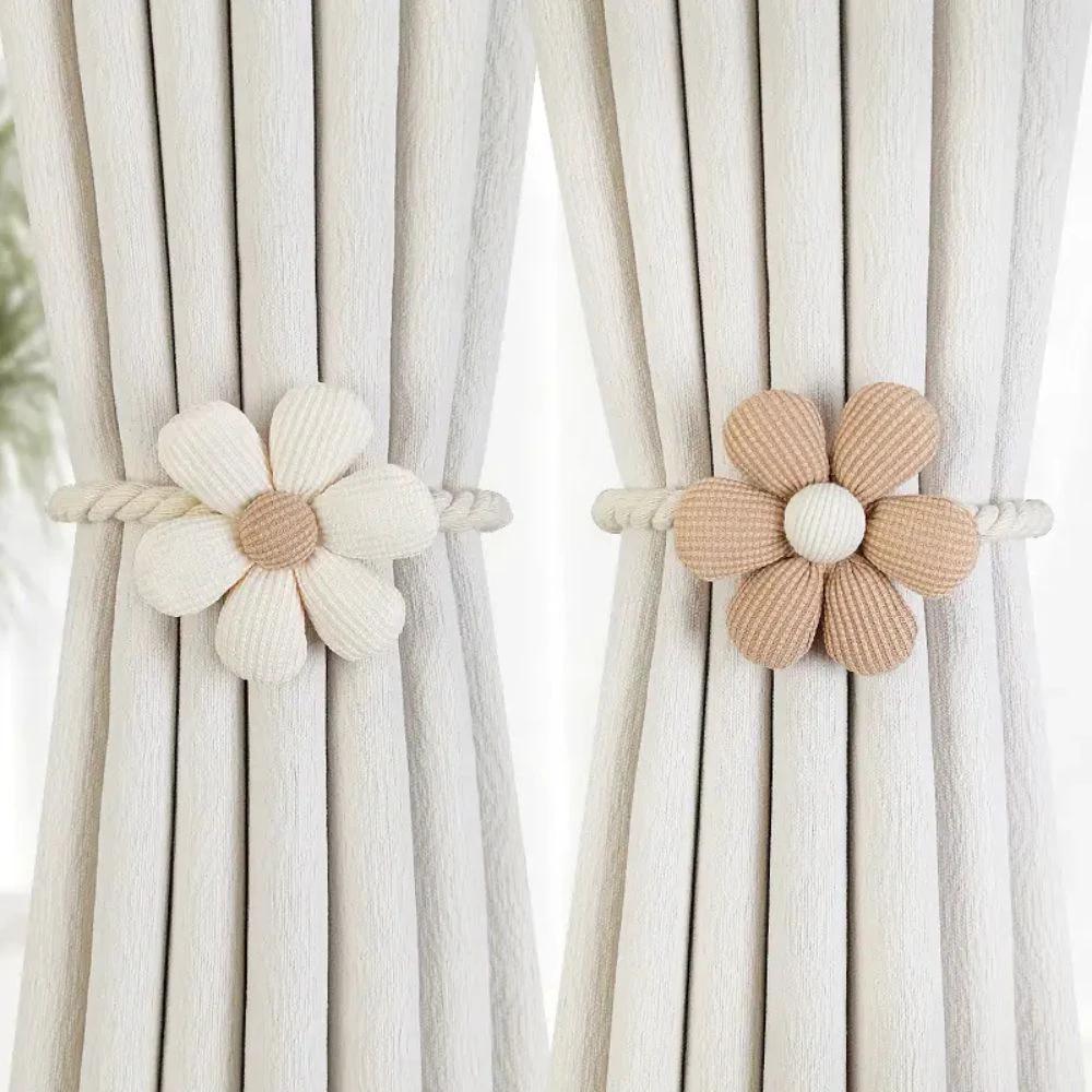 Delicate Flower Magnetic Curtain Tie Back | 2Pcs Set by Casa & Beyond