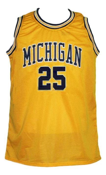 Juwan Howard Jersey #25 Michigan College Basketball New Sewn Yellow by My store basketball