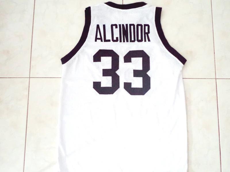 Lew Alcindor Jersey #33 Power High School Abdul Jabbar Basketball White by My store basketball