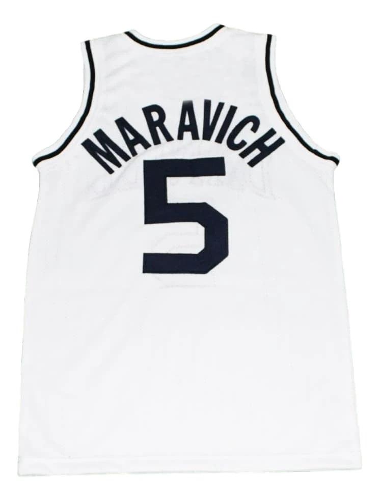 Pete Maravich Jersey #5 Daniel High School New Basketball White by My store basketball