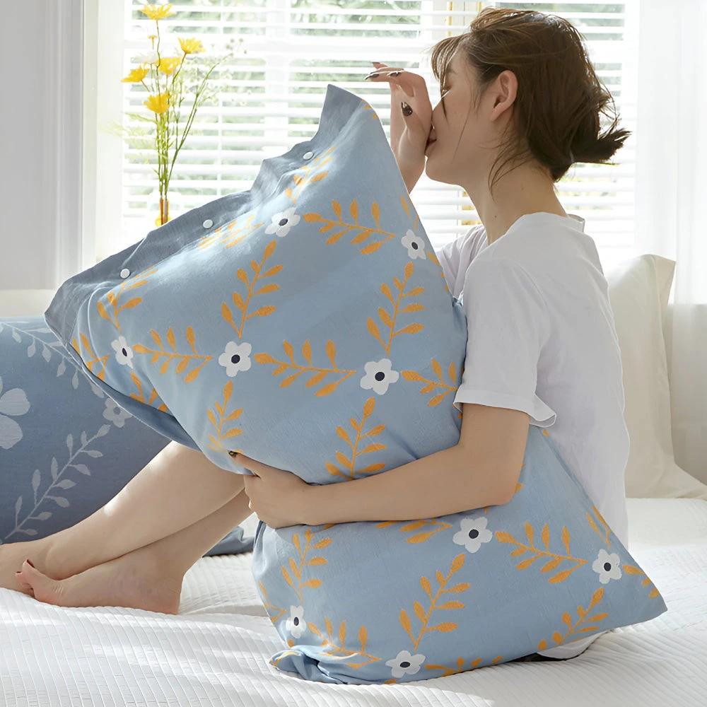 Pure Cotton Buttoned Pillowcase by Casa & Beyond