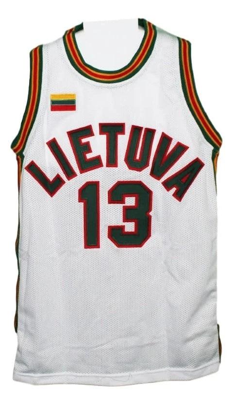 Sarunas Marciluionis Jersey #13 Lietuva Lithuania Basketball New White by My store basketball