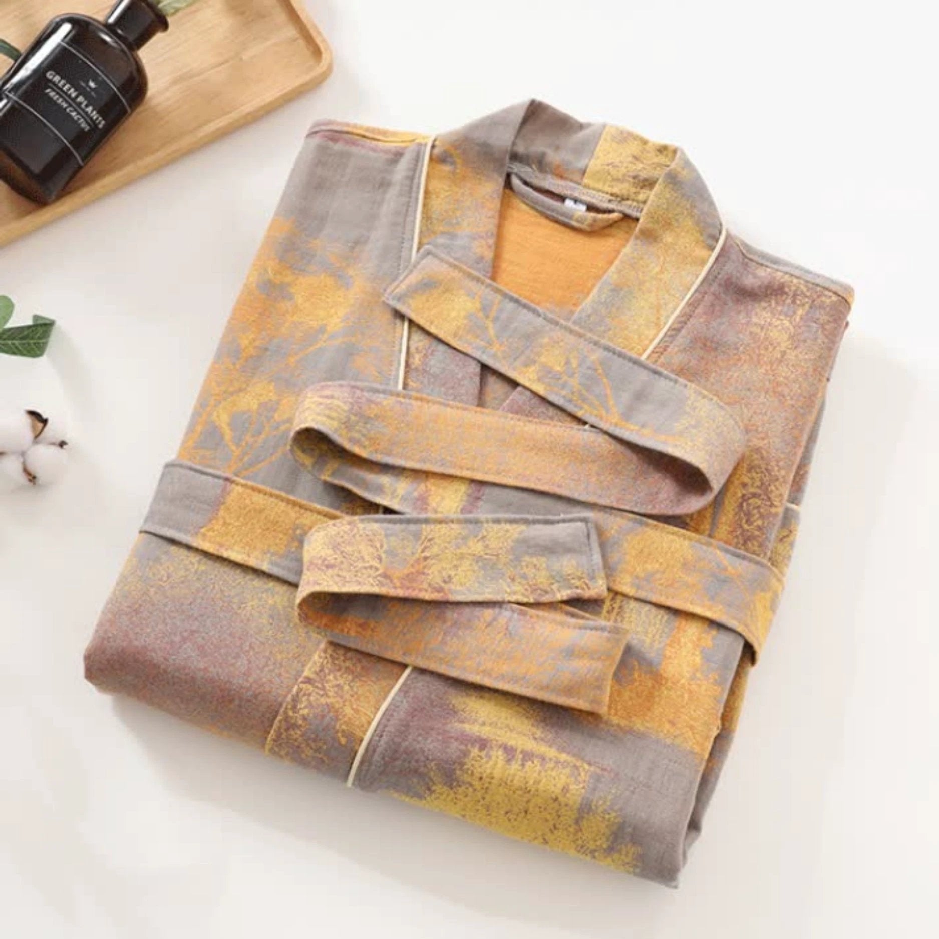 Soft Kimono-Style Cotton Bathrobe by Casa & Beyond