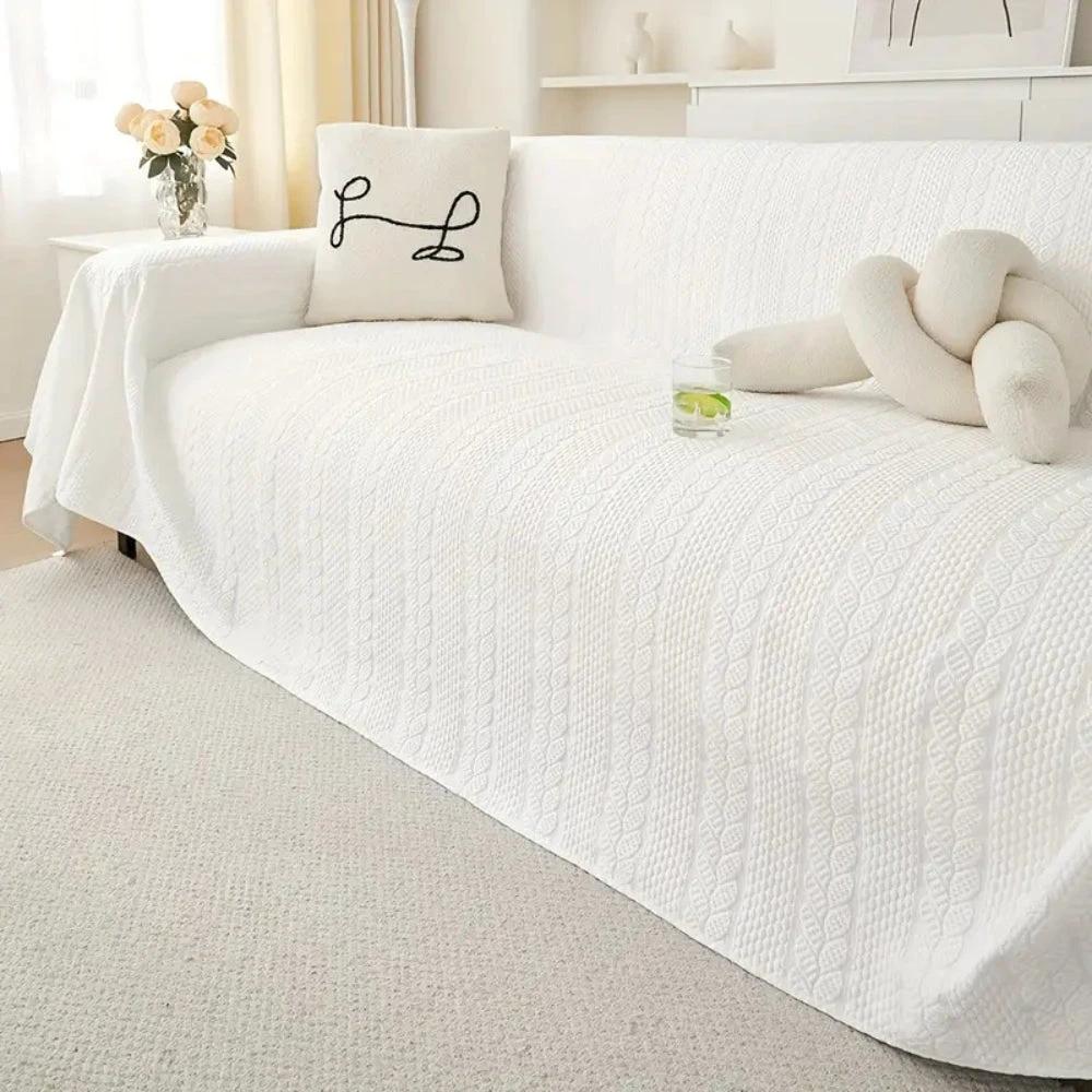 Tranquil Plush Leaf Sofa Cover by Casa & Beyond