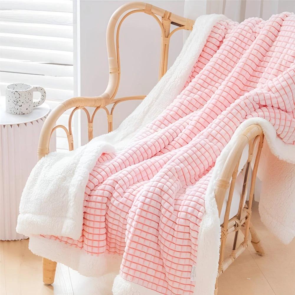 Warm Waffle Sherpa Blanket by Casa & Beyond