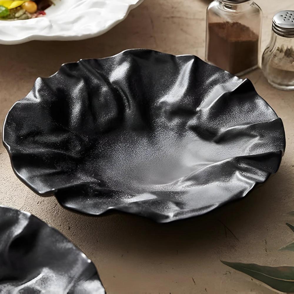 Artisan Wrinkled Paper Ceramic Plate by Casa & Beyond