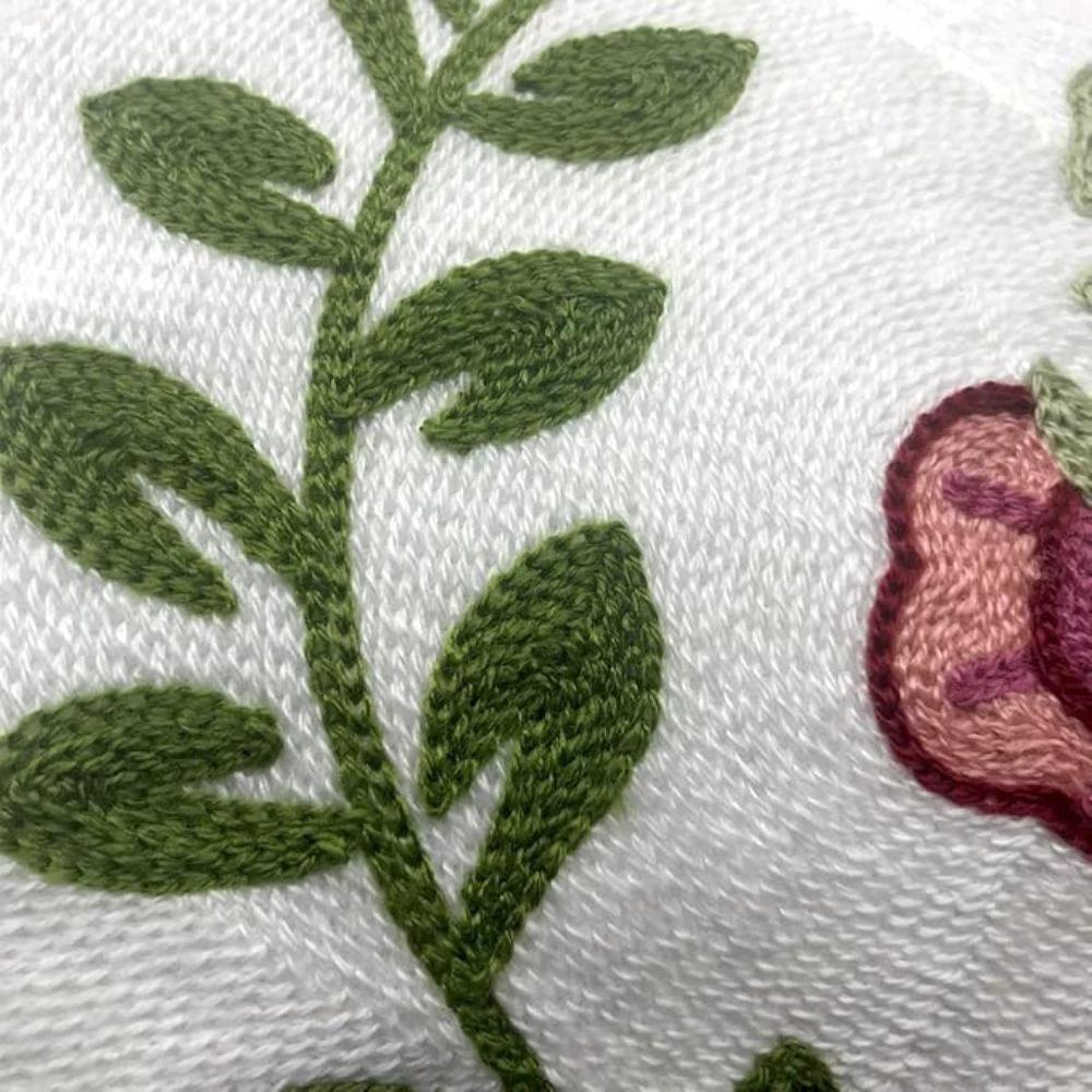 Ethereal Embroidery Floral Cushion Cover by Casa & Beyond